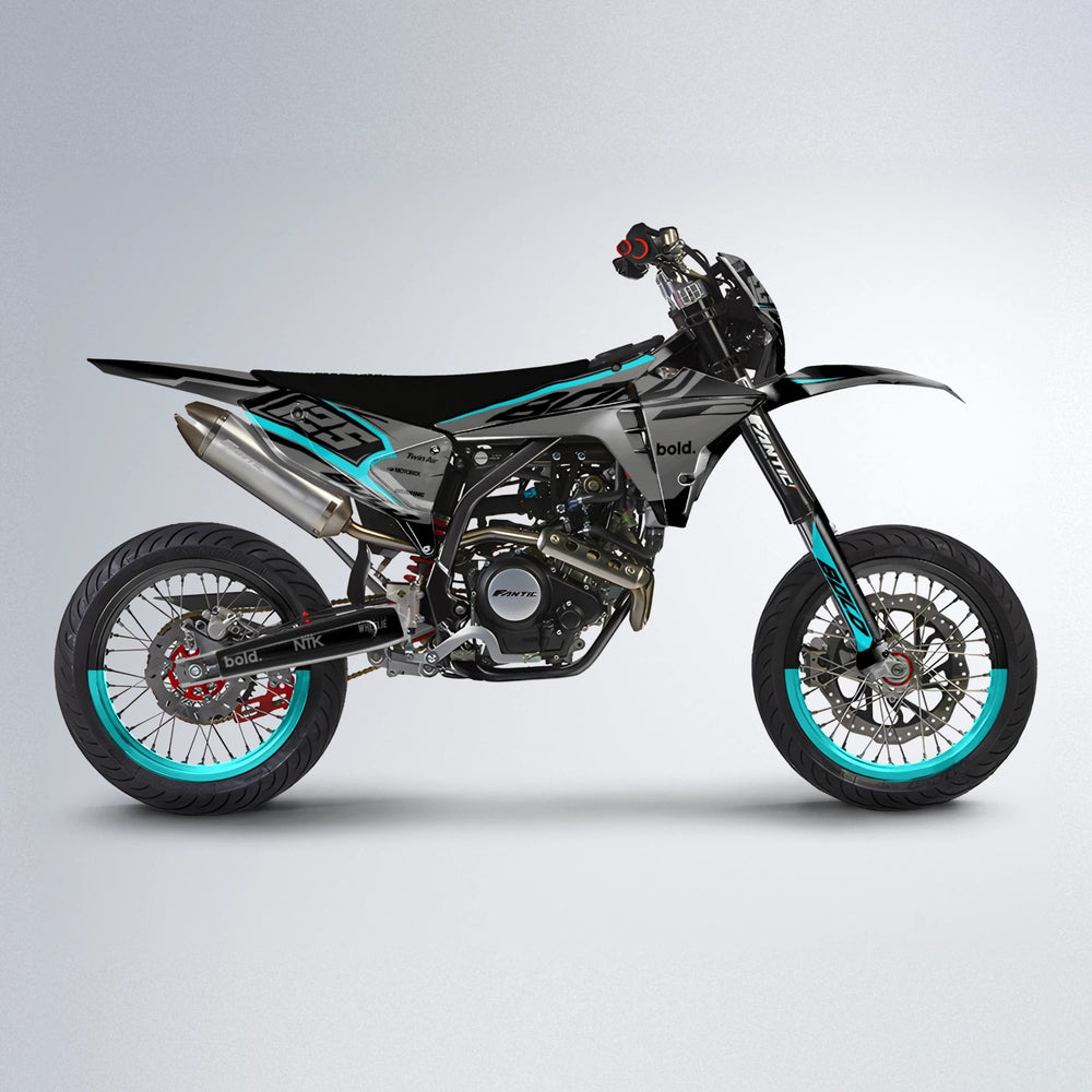 FLUX Fantic supermoto graphics kit in Teal