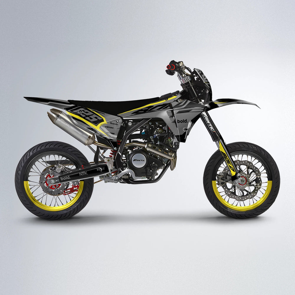 FLUX Fantic supermoto graphics kit in Yellow