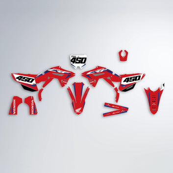 FORGED Honda graphics kit parts layout in Red