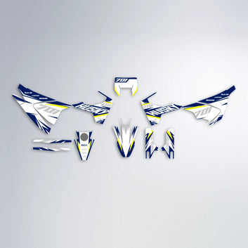 FORZA Husqvarna 701 graphics kit parts layout in Blue