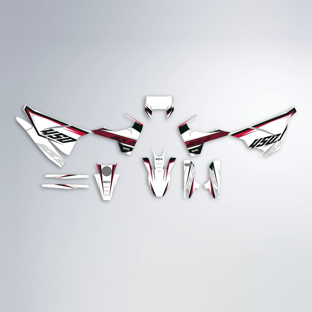 FRODE Husqvarna 701 graphics kit parts layout in Black & Red