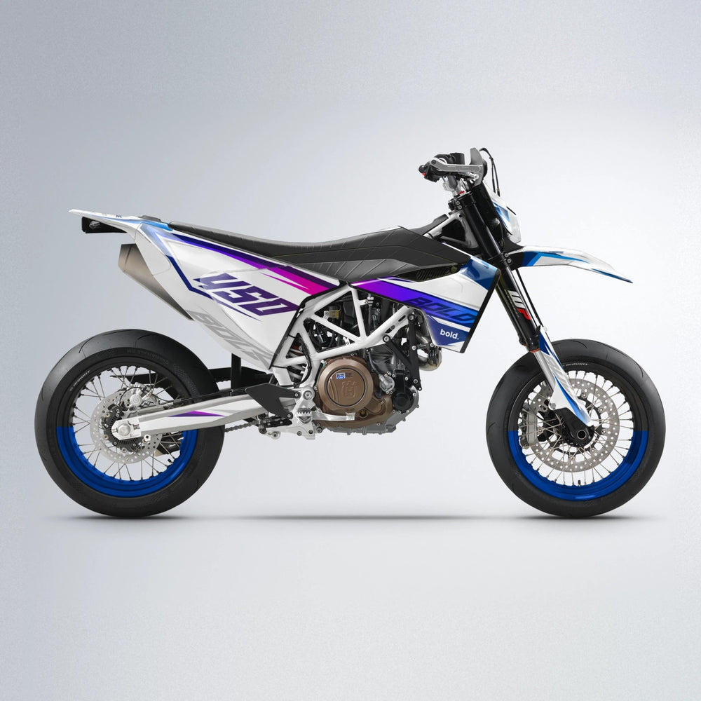 FRODE Husqvarna 701 supermoto graphics kit in Blue Purple Fade