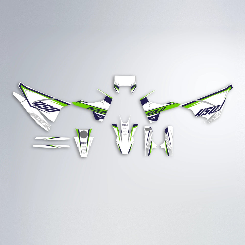 FRODE Husqvarna 701 graphics kit parts layout in Green