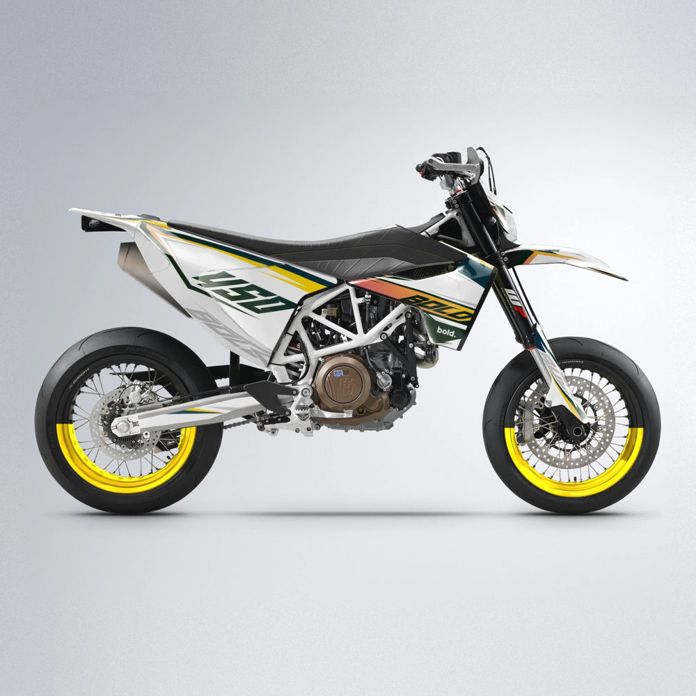 FRODE Husqvarna 701 supermoto graphics kit in Pink & Yellow