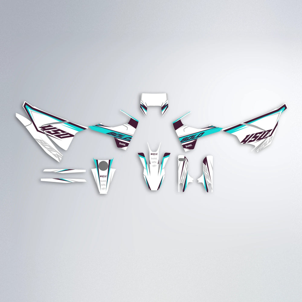 FRODE Husqvarna 701 graphics kit parts layout in Teal