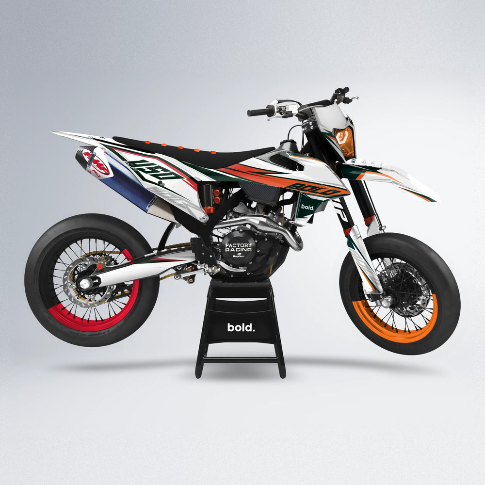 FRODE supermoto graphics kit in Red & Orange
