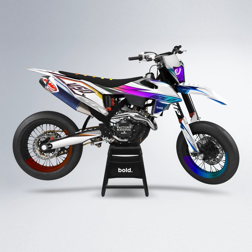 FRODE supermoto graphics kit in Sunset Fade