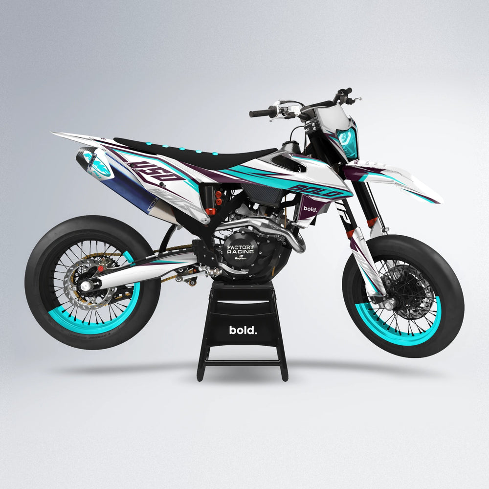 FRODE supermoto graphics kit in Teal