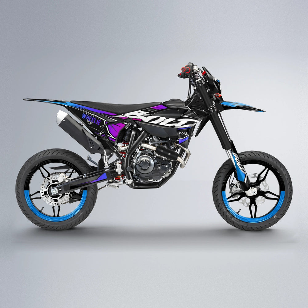 FURY Beta supermoto graphics kit in Blue Purple Fade