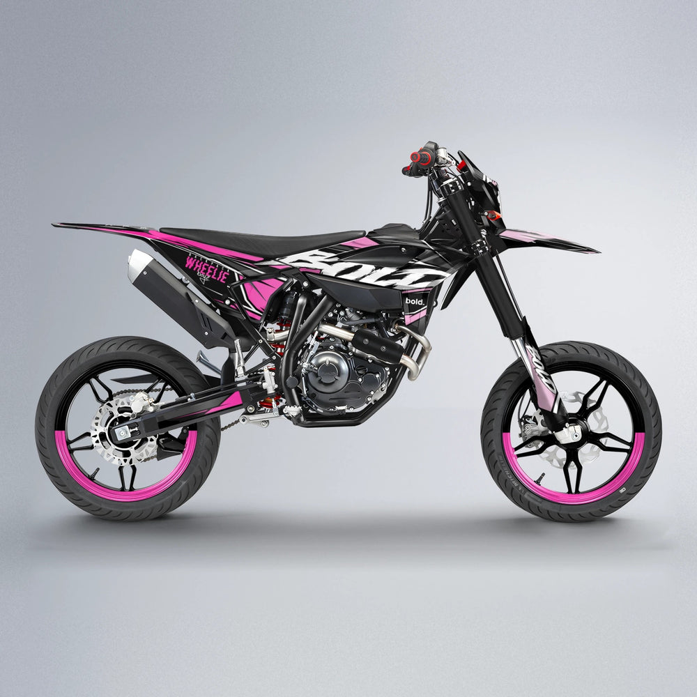 FURY Beta supermoto graphics kit in Flamingo