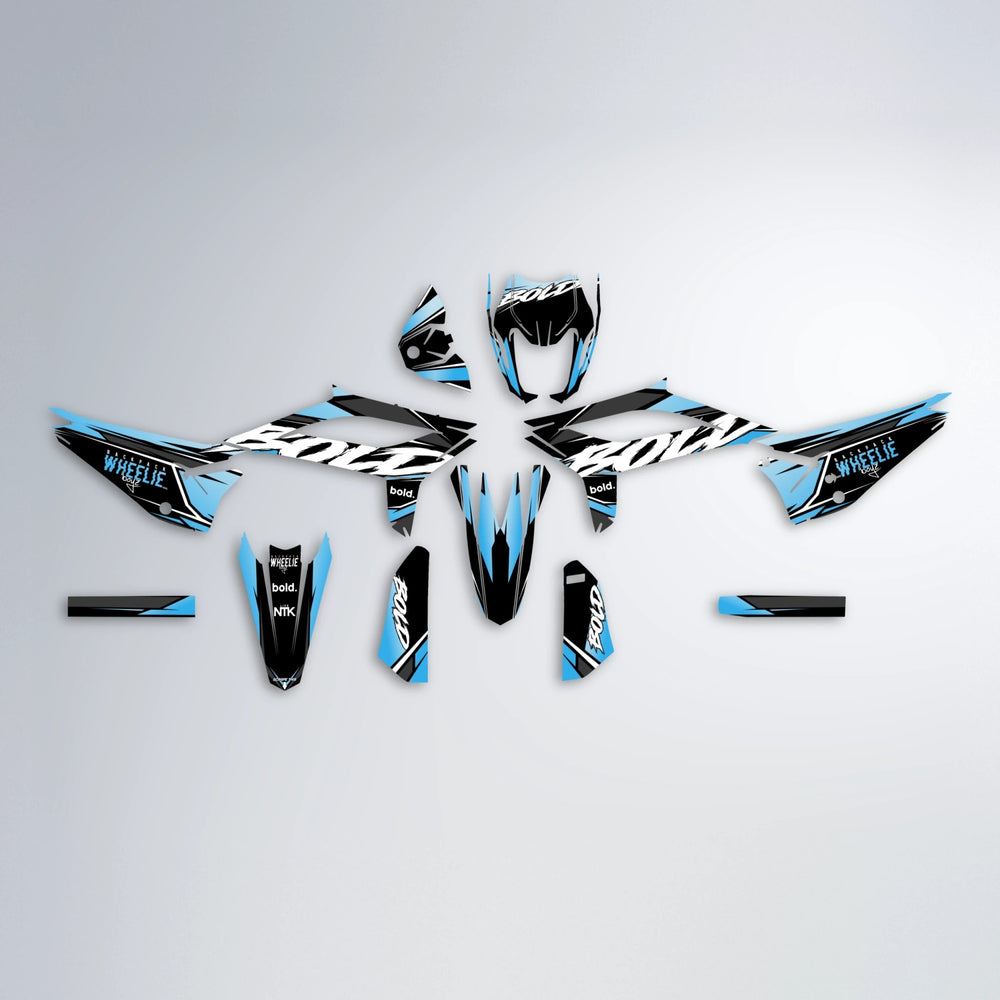 FURY Beta graphics kit parts layout in Light Blue & White