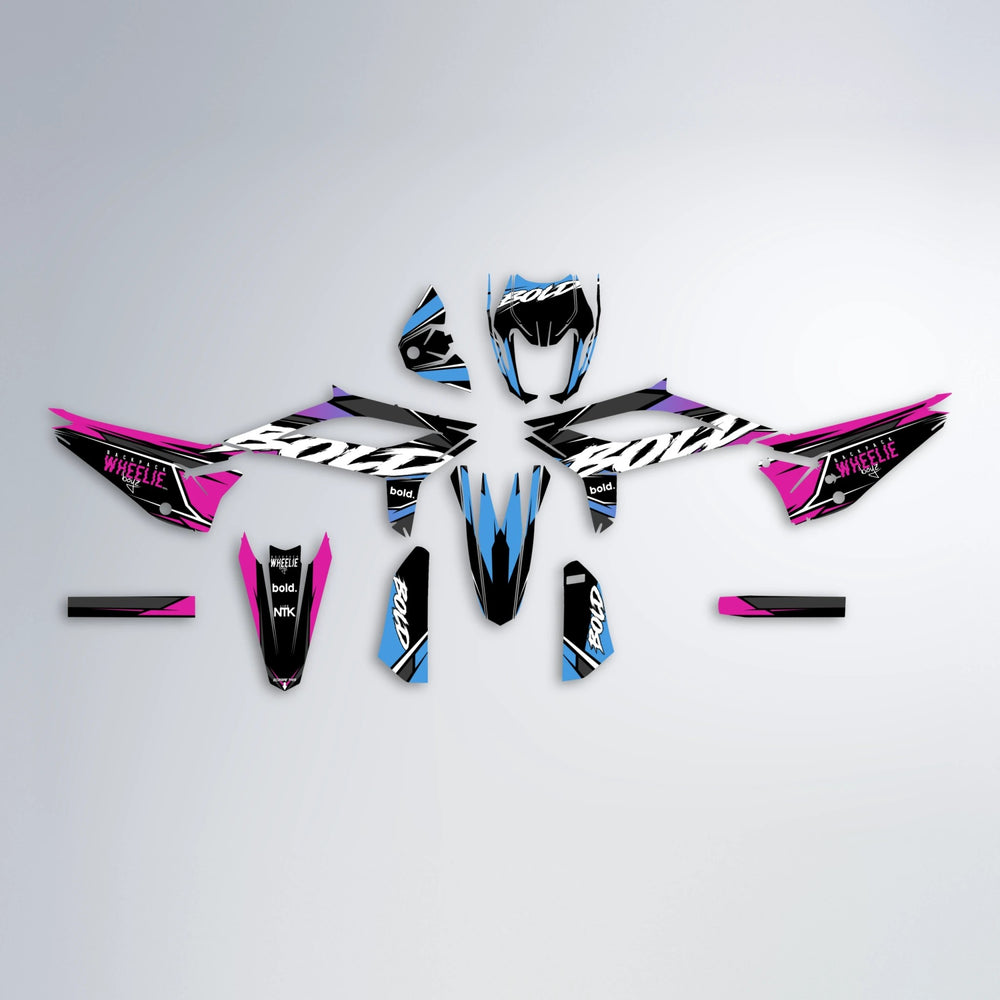 FURY Beta graphics kit parts layout in Pink & Light Blue
