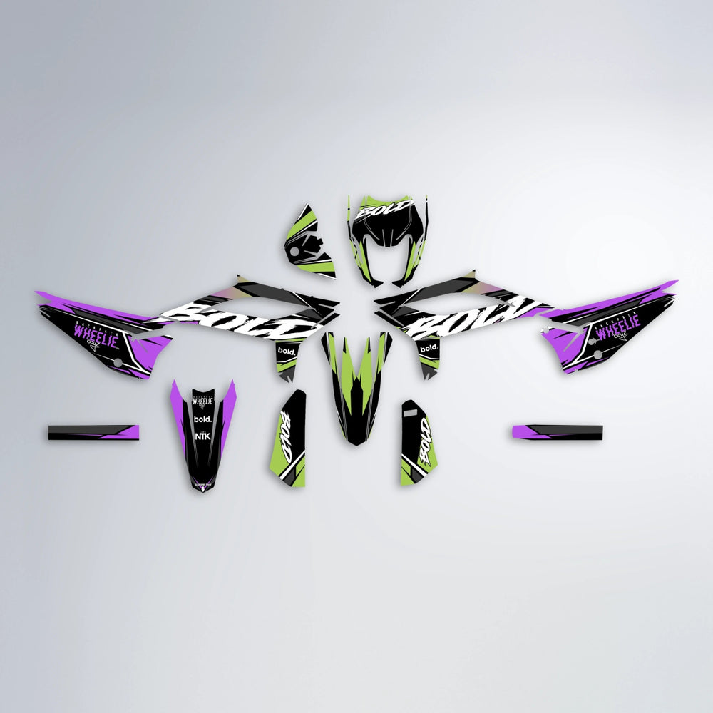 FURY Beta graphics kit parts layout in Purple & Yellow