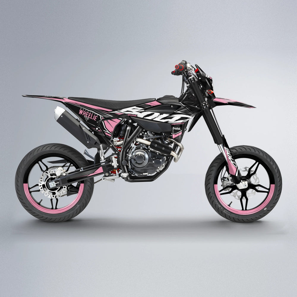 FURY Beta supermoto graphics kit in Sakura Pink