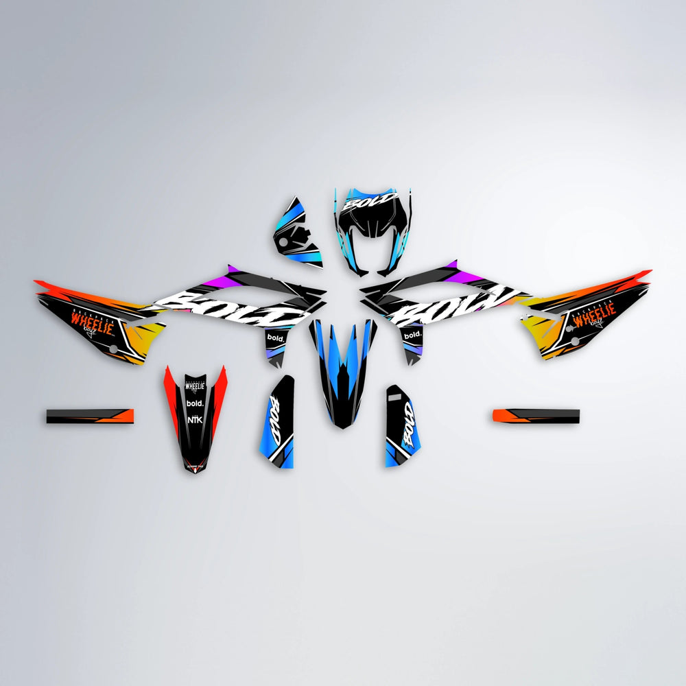 FURY Beta graphics kit parts layout in Sunset Fade