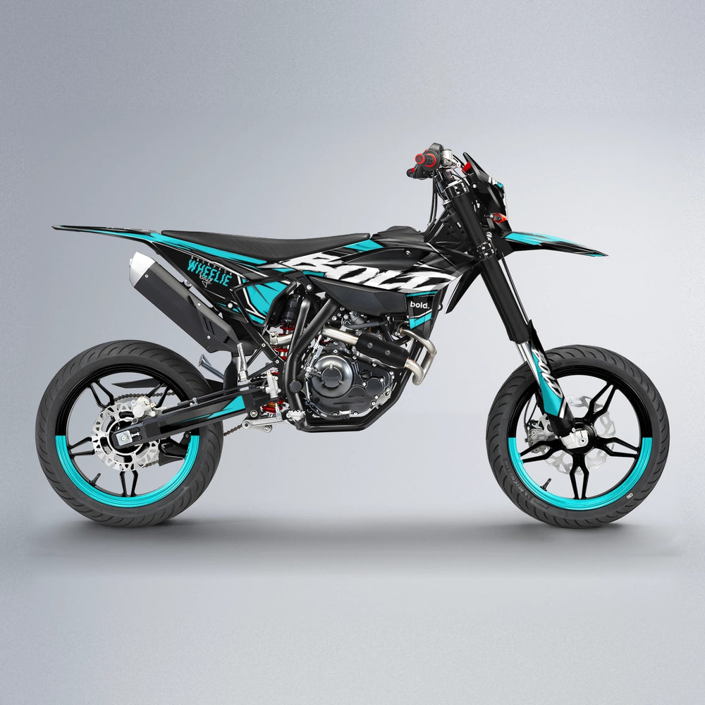 FURY Beta supermoto graphics kit in Teal