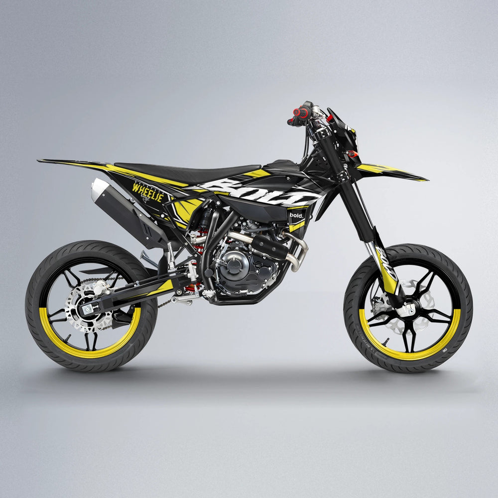 FURY Beta supermoto graphics kit in Yellow