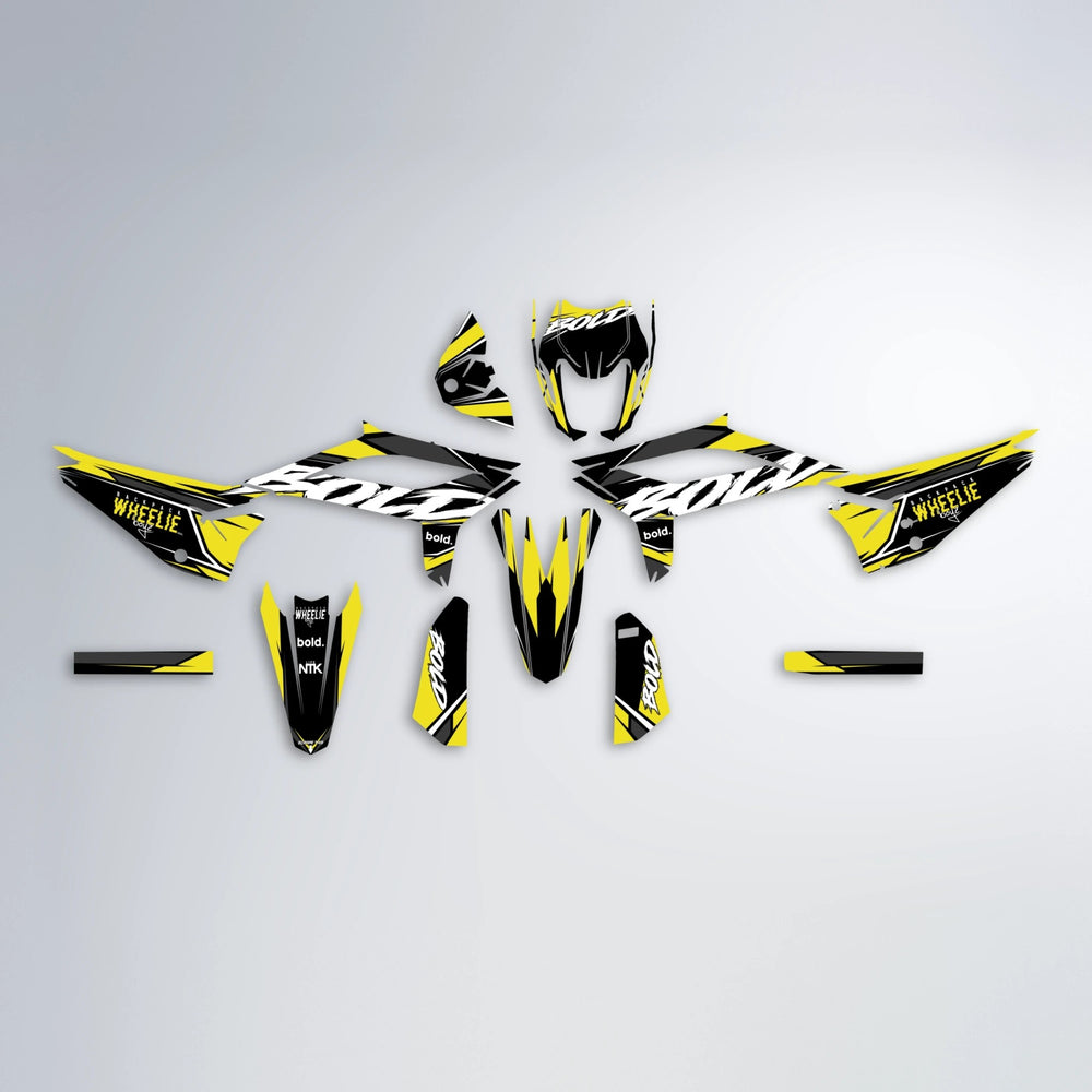 FURY Beta graphics kit parts layout in Yellow