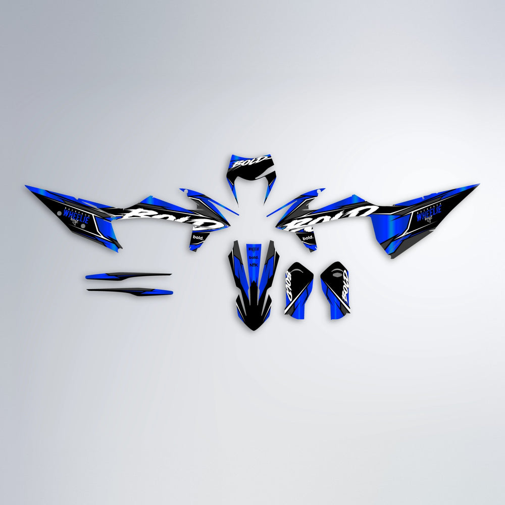 FURY graphics kit parts layout in Blue Chrome