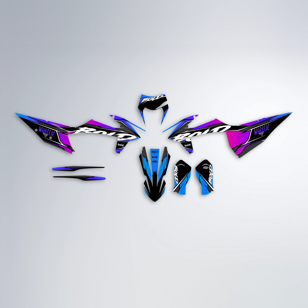 FURY graphics kit parts layout in Blue Purple Fade