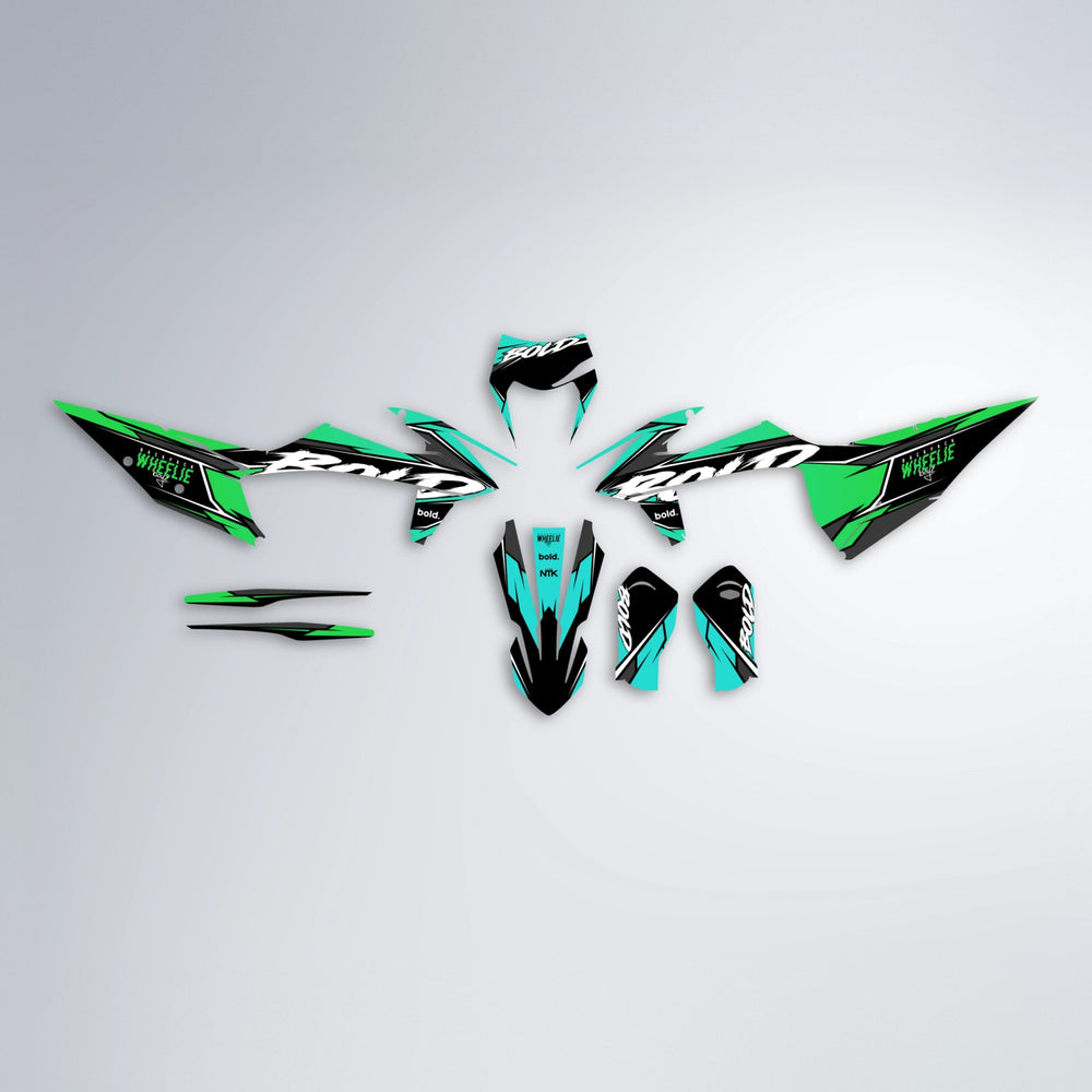 FURY graphics kit parts layout in Cyan & Green