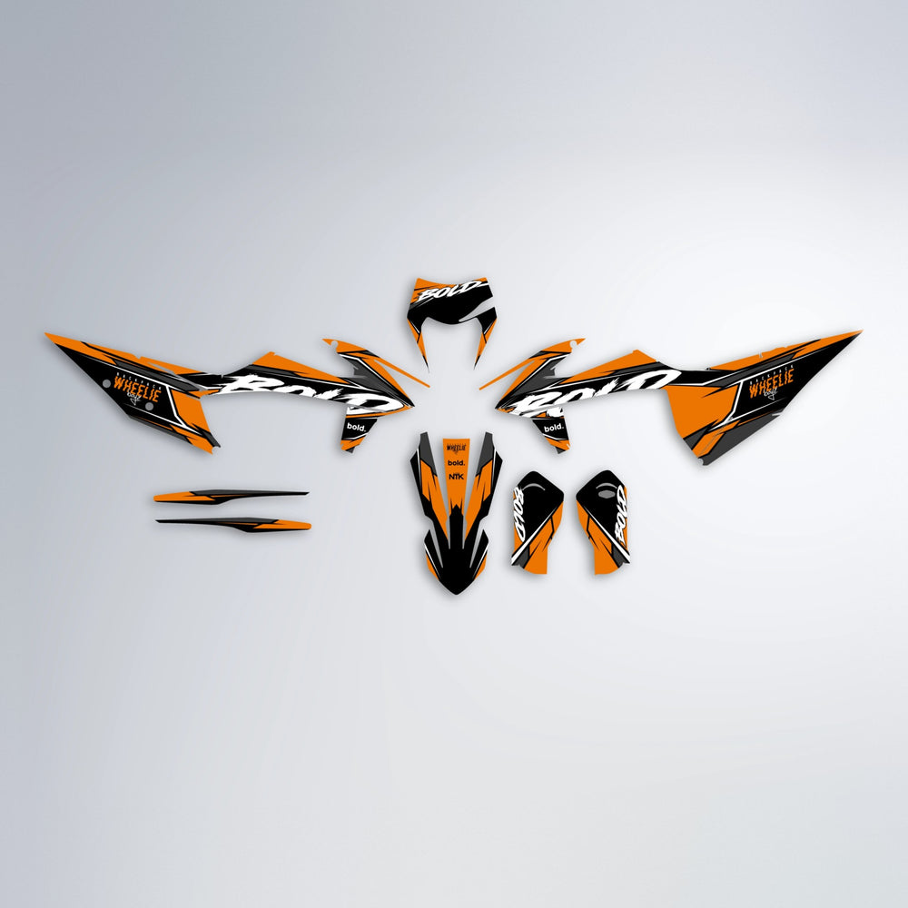 FURY graphics kit parts layout in Orange