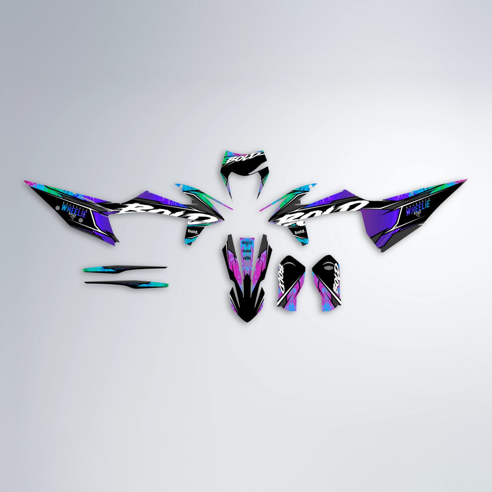 FURY graphics kit parts layout in Purple Holo