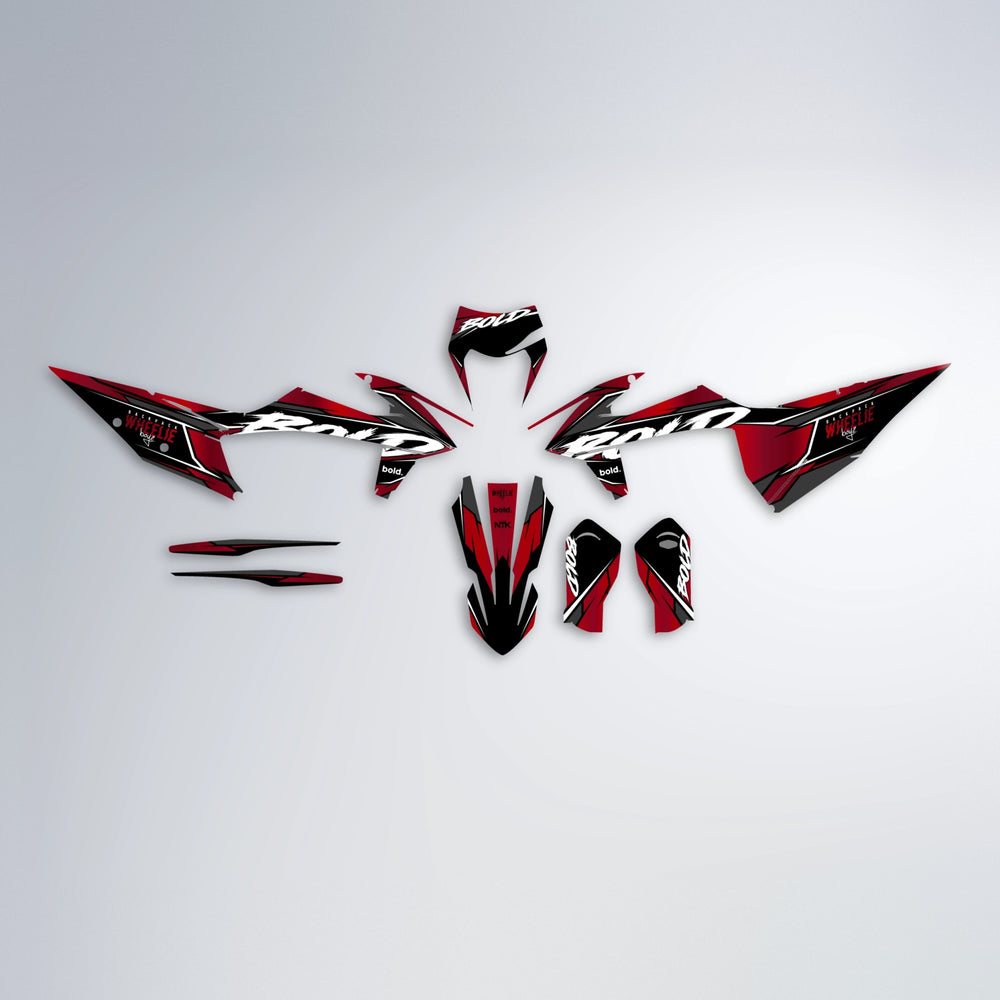 FURY graphics kit parts layout in Red Chrome