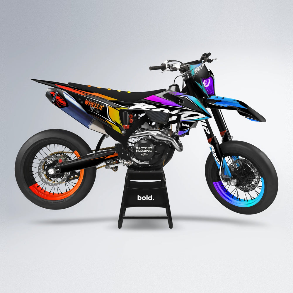 FURY supermoto graphics kit in Sunset Fade