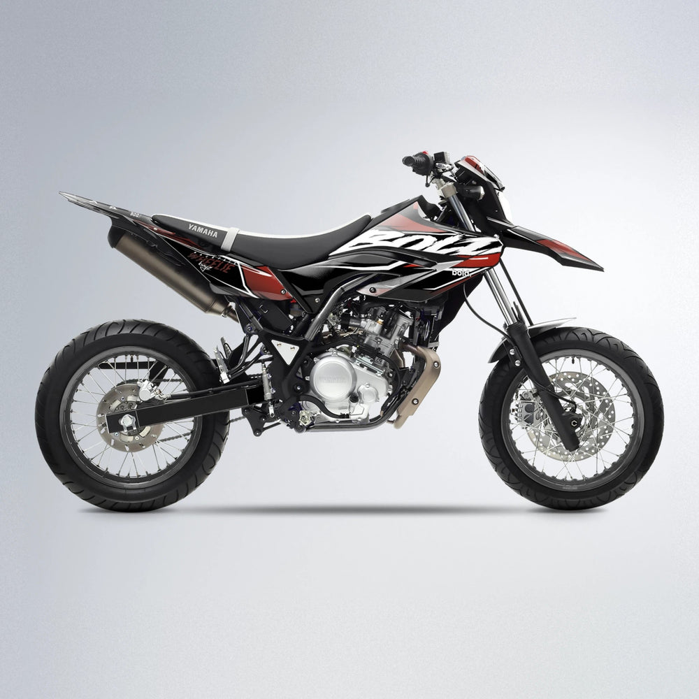 FURY Yamaha WR 125X supermoto graphics kit in Black & Red
