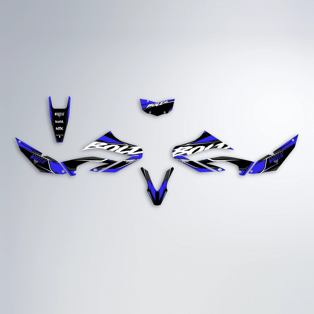 FURY Yamaha WR 125X graphics kit parts layout in Blue