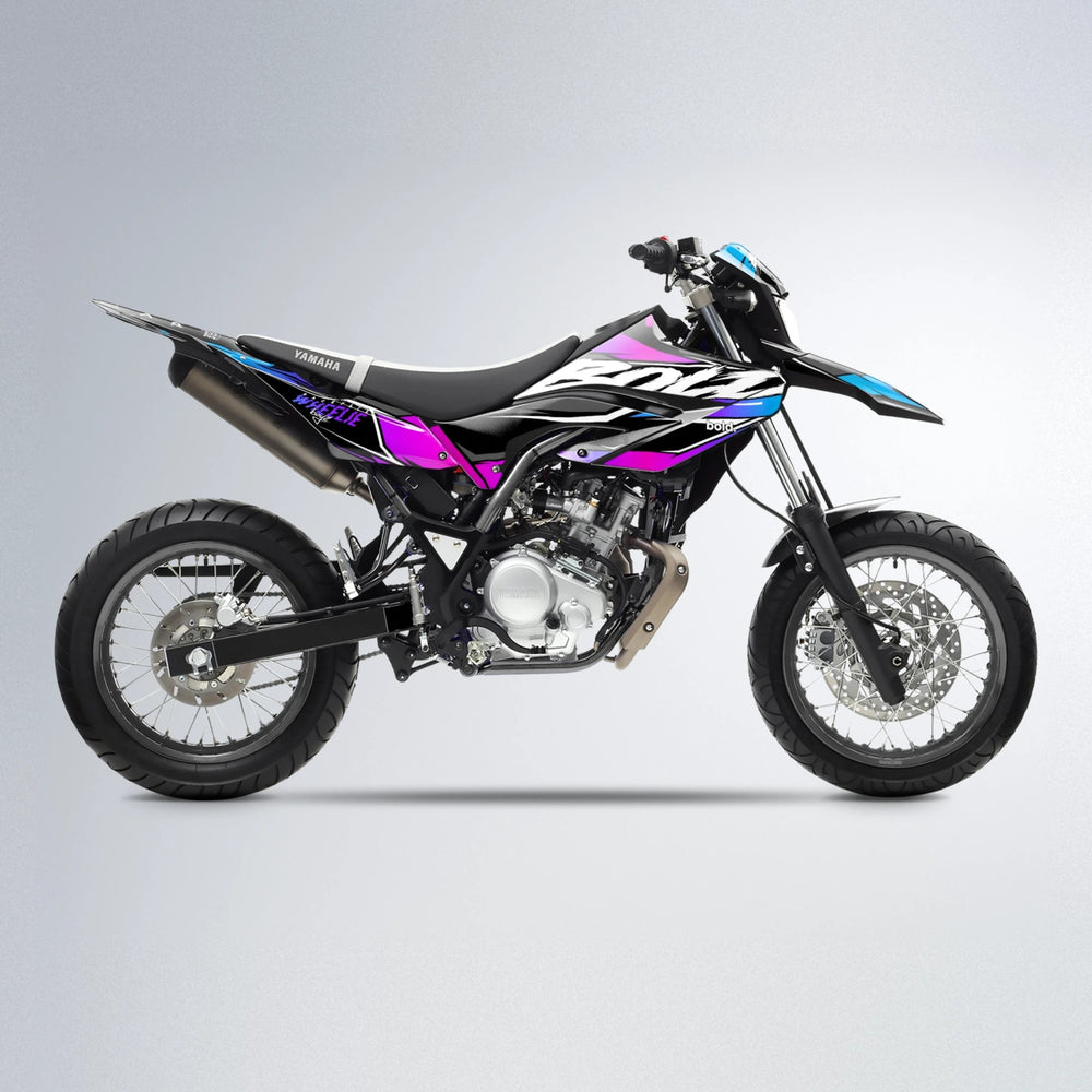 FURY Yamaha WR 125X supermoto graphics kit in Blue Purple Fade