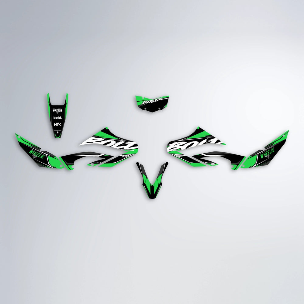 FURY Yamaha WR 125X graphics kit parts layout in Green