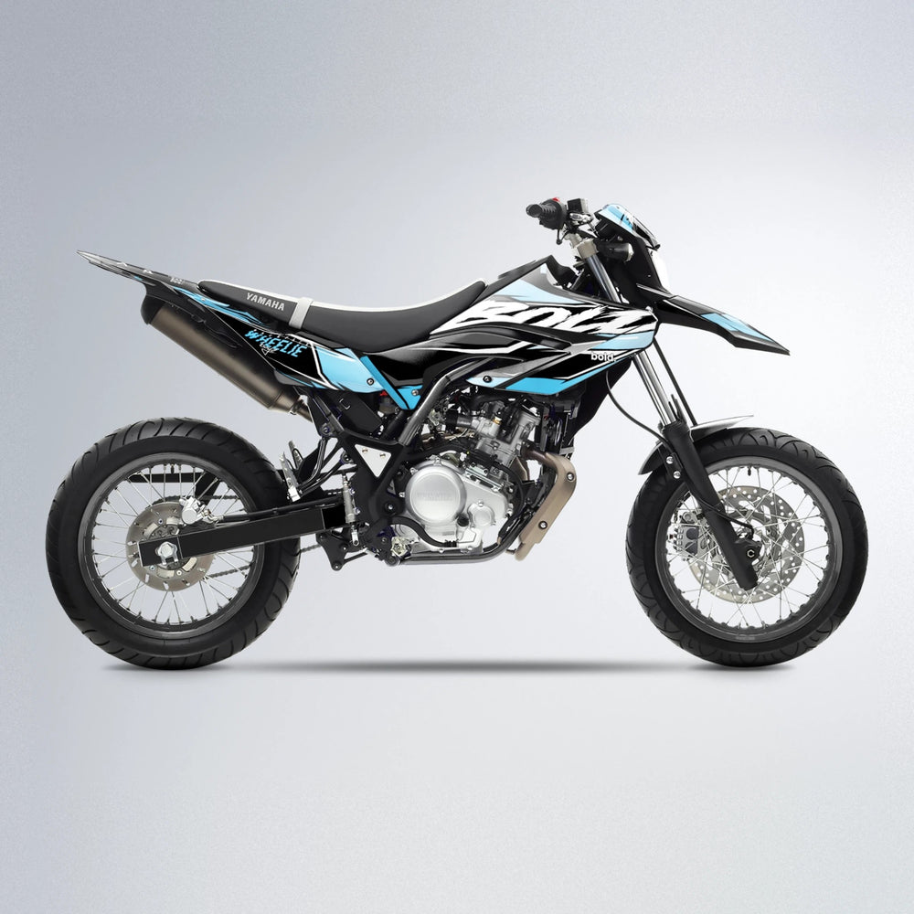 FURY Yamaha WR 125X supermoto graphics kit in Light Blue & White