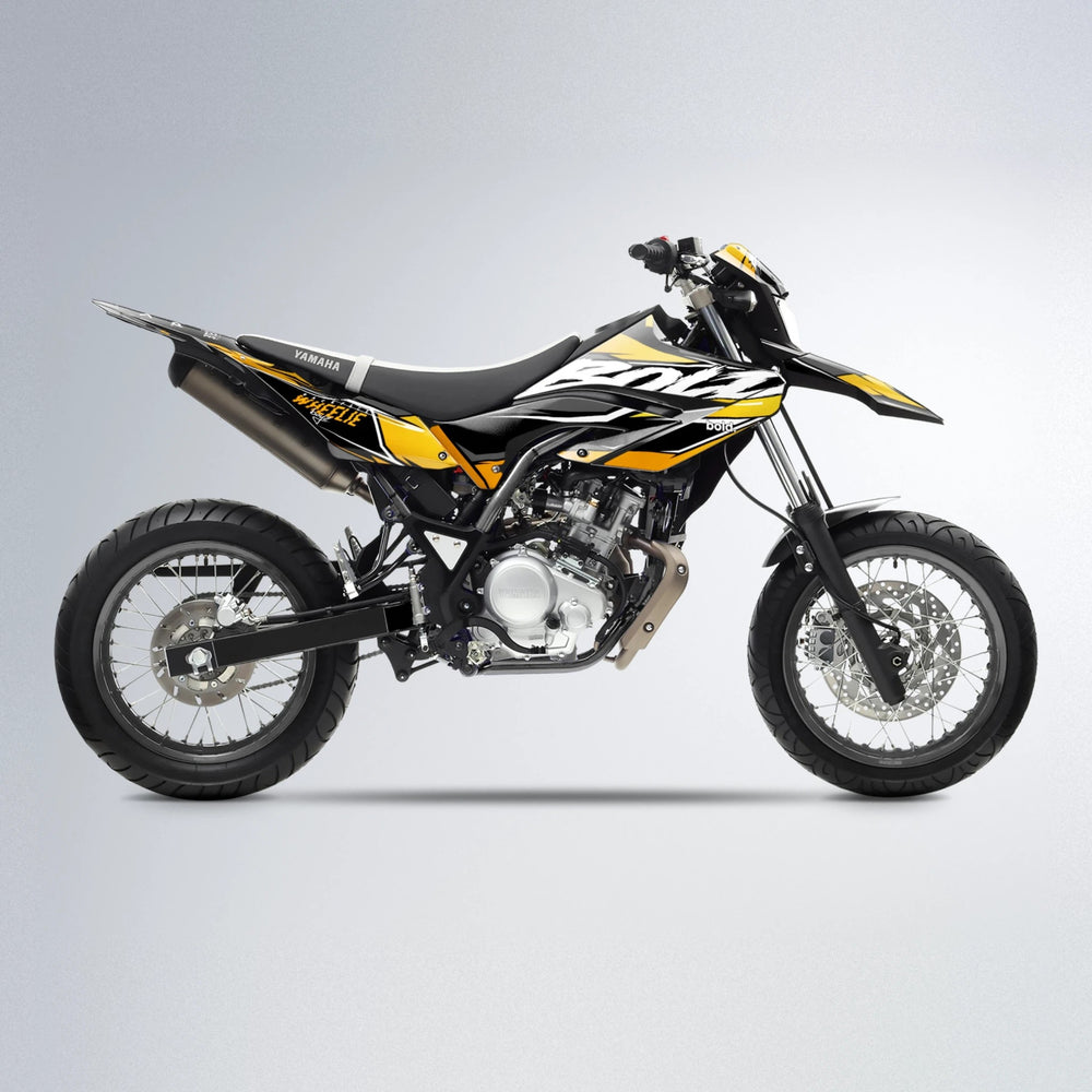 FURY Yamaha WR 125X supermoto graphics kit in Orange & Yellow