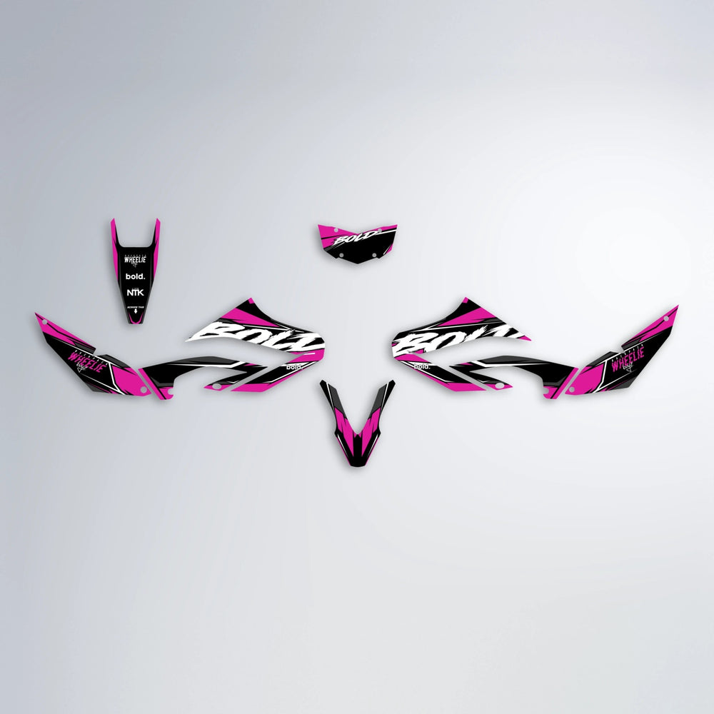 FURY Yamaha WR 125X graphics kit parts layout in Pink
