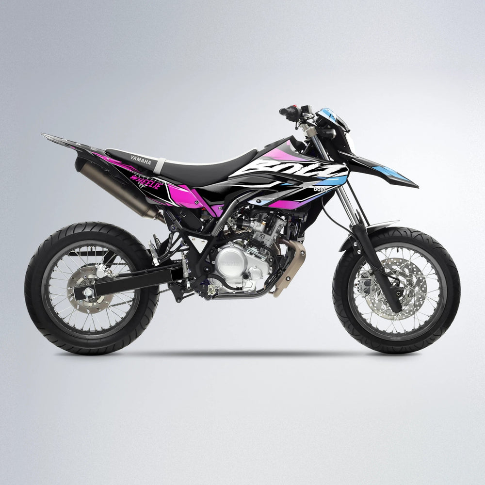 FURY Yamaha WR 125X supermoto graphics kit in Pink & Light Blue