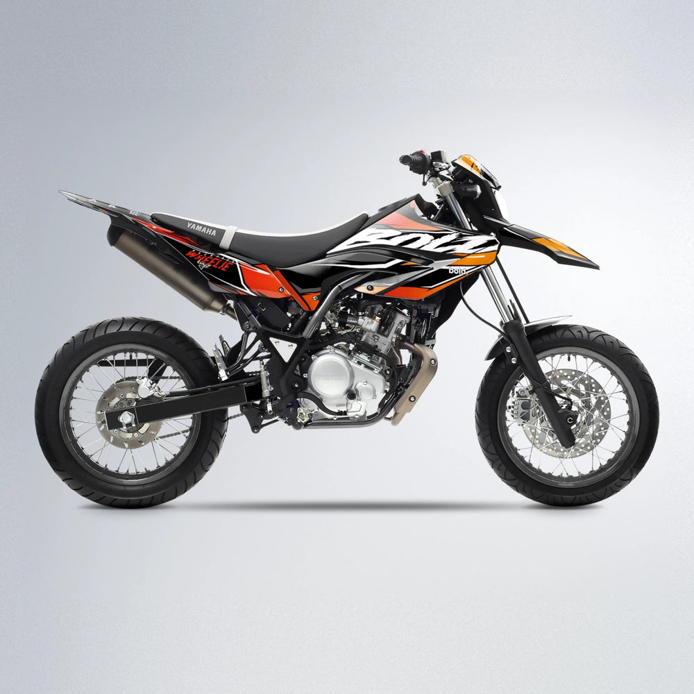 FURY Yamaha WR 125X supermoto graphics kit in Red & Orange