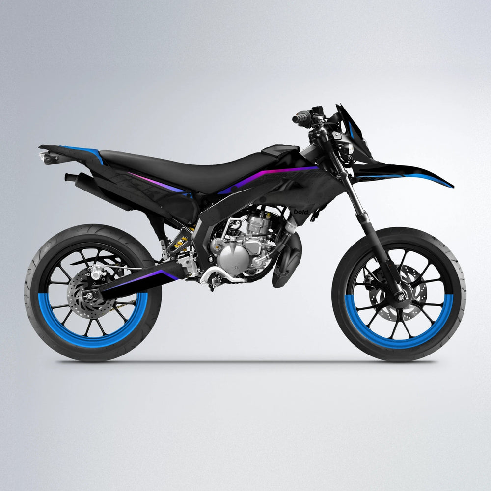 FUTURE Derbi Senda supermoto graphics kit in Blue Purple Fade