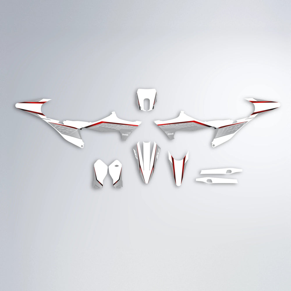 FUTURE Stark Varg MX graphics kit parts layout in Black & Red