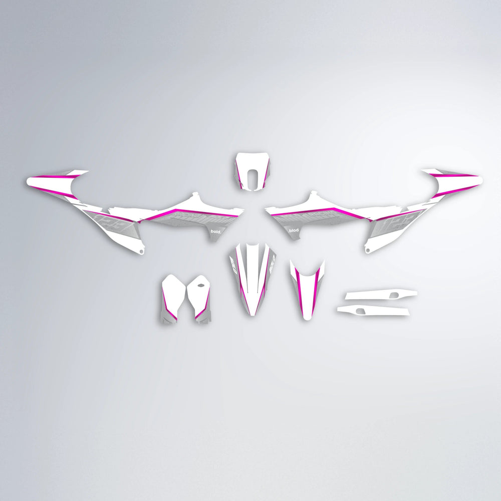 FUTURE Stark Varg MX graphics kit parts layout in Pink