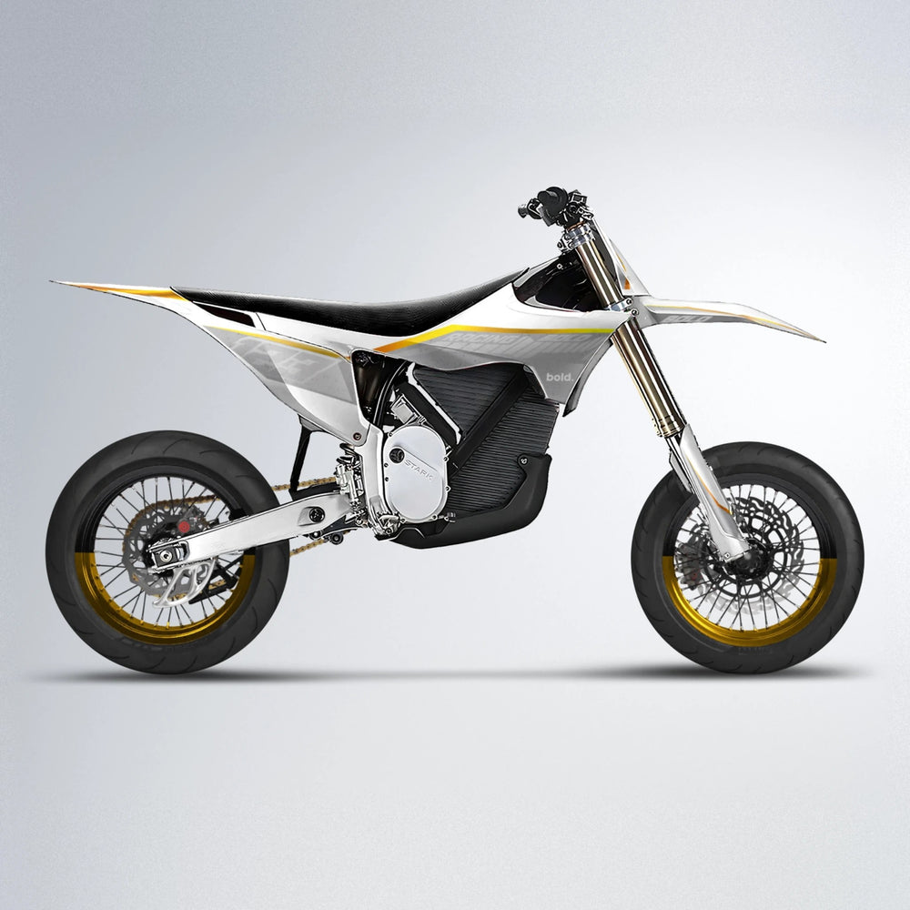 FUTURE Stark Varg SM supermoto graphics kit in Orange & Yellow