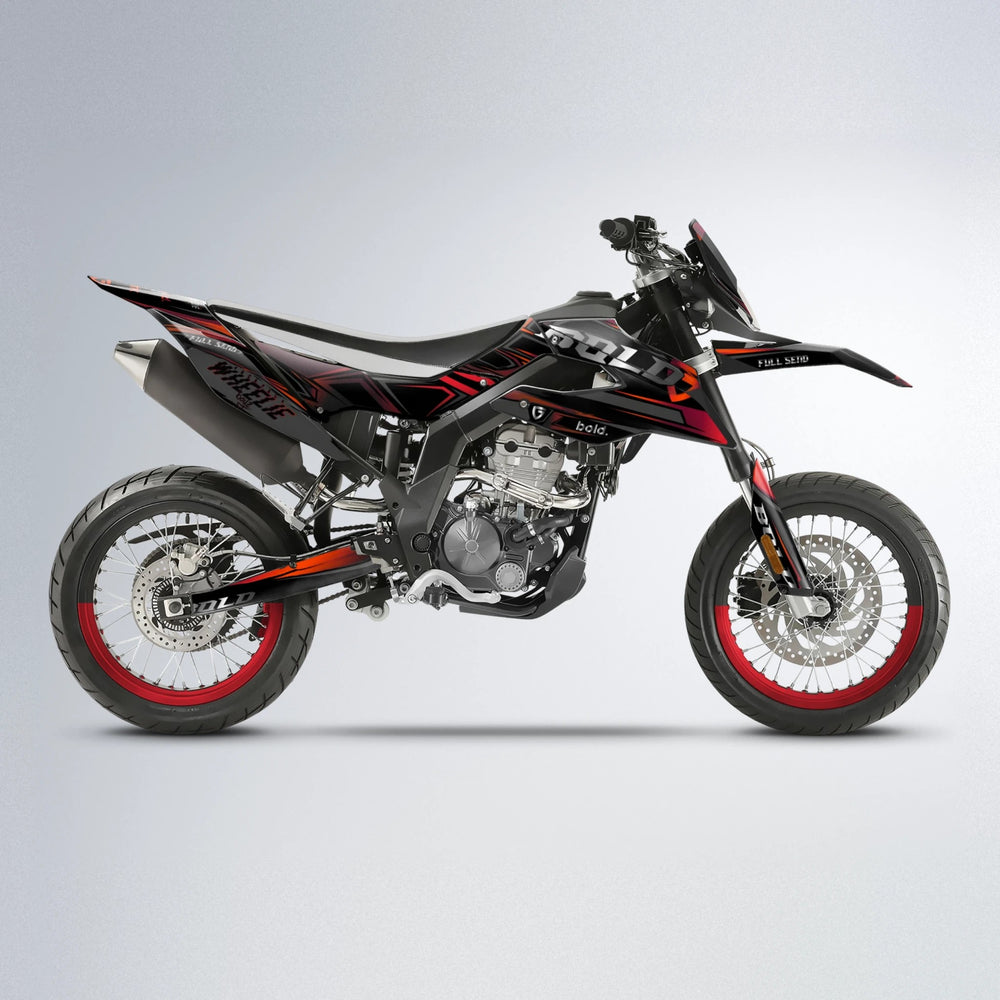 GEBEL V1 Aprilia SX 125 supermoto graphics kit in Black & Red