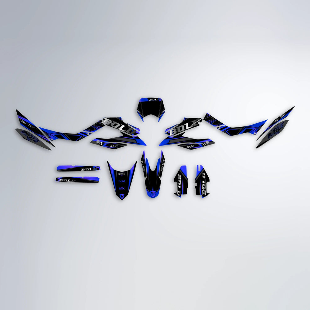 GEBEL V1 Aprilia SX 125 graphics kit parts layout in Blue