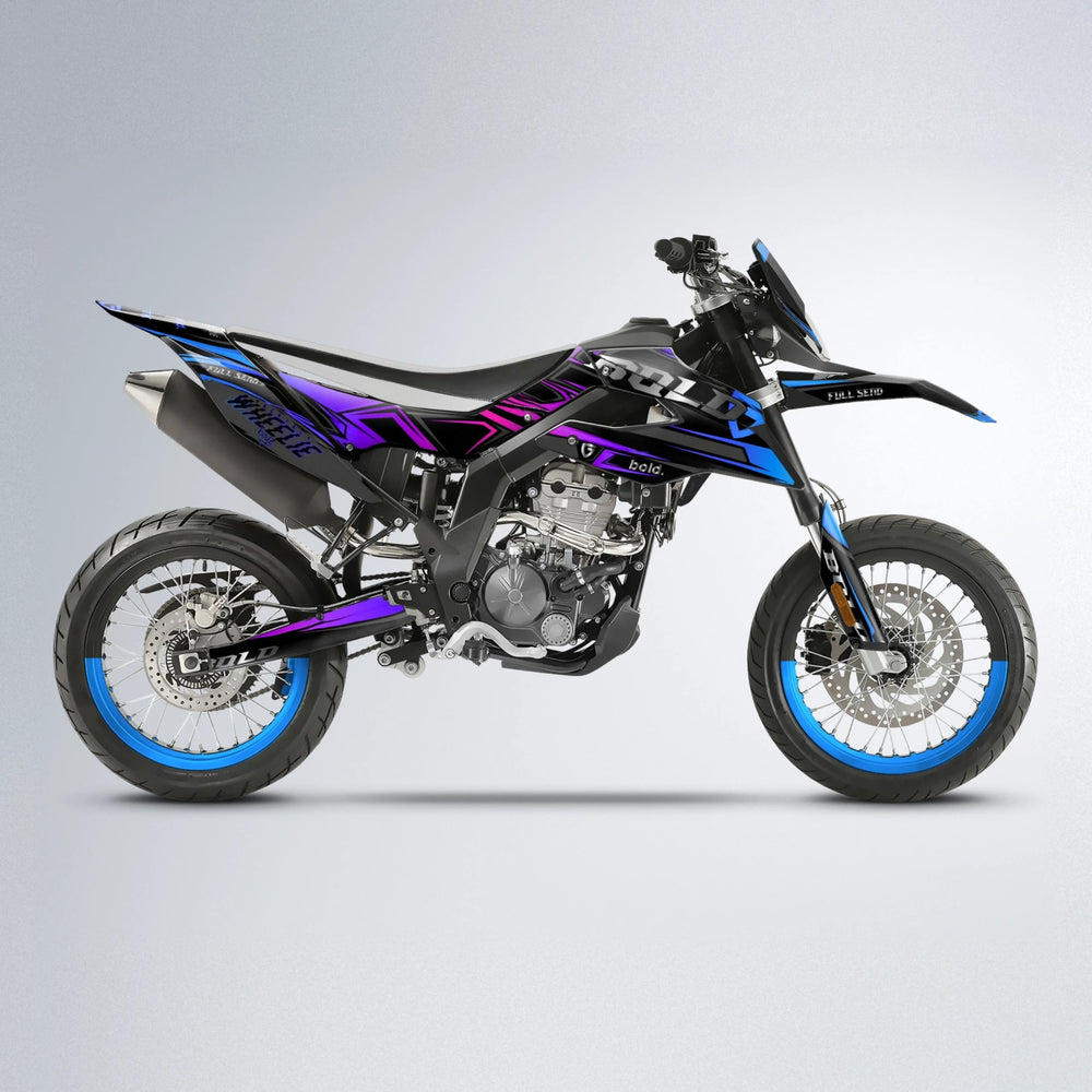 GEBEL V1 Aprilia SX 125 supermoto graphics kit in Blue Purple Fade