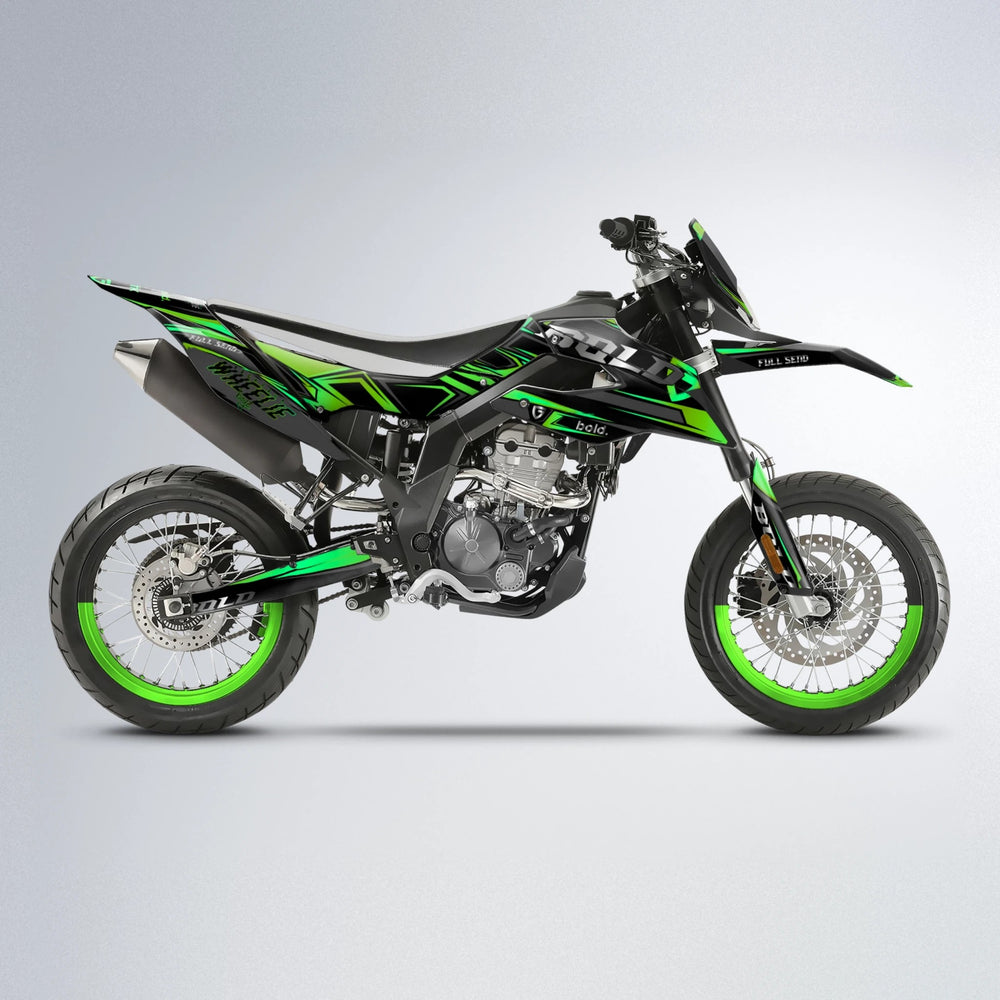 GEBEL V1 Aprilia SX 125 supermoto graphics kit in Green