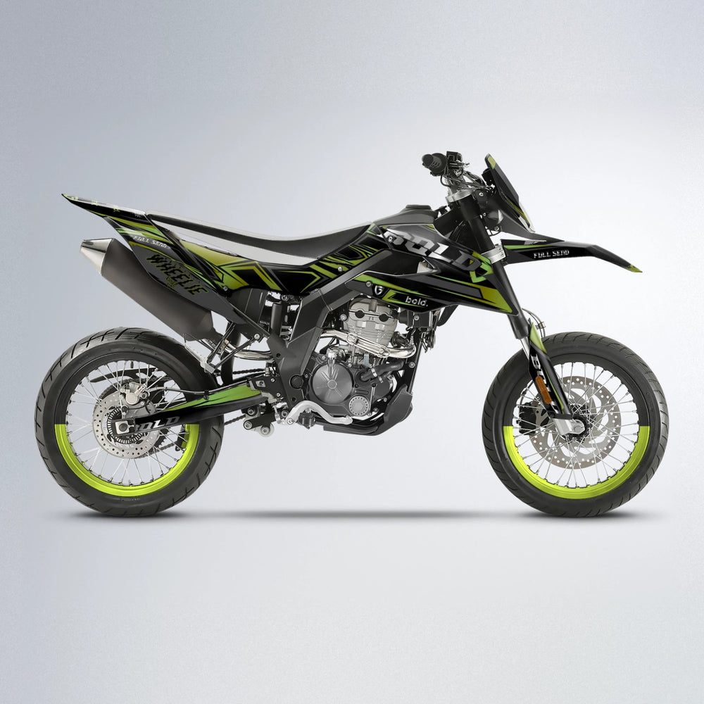 GEBEL V1 Aprilia SX 125 supermoto graphics kit in Olive