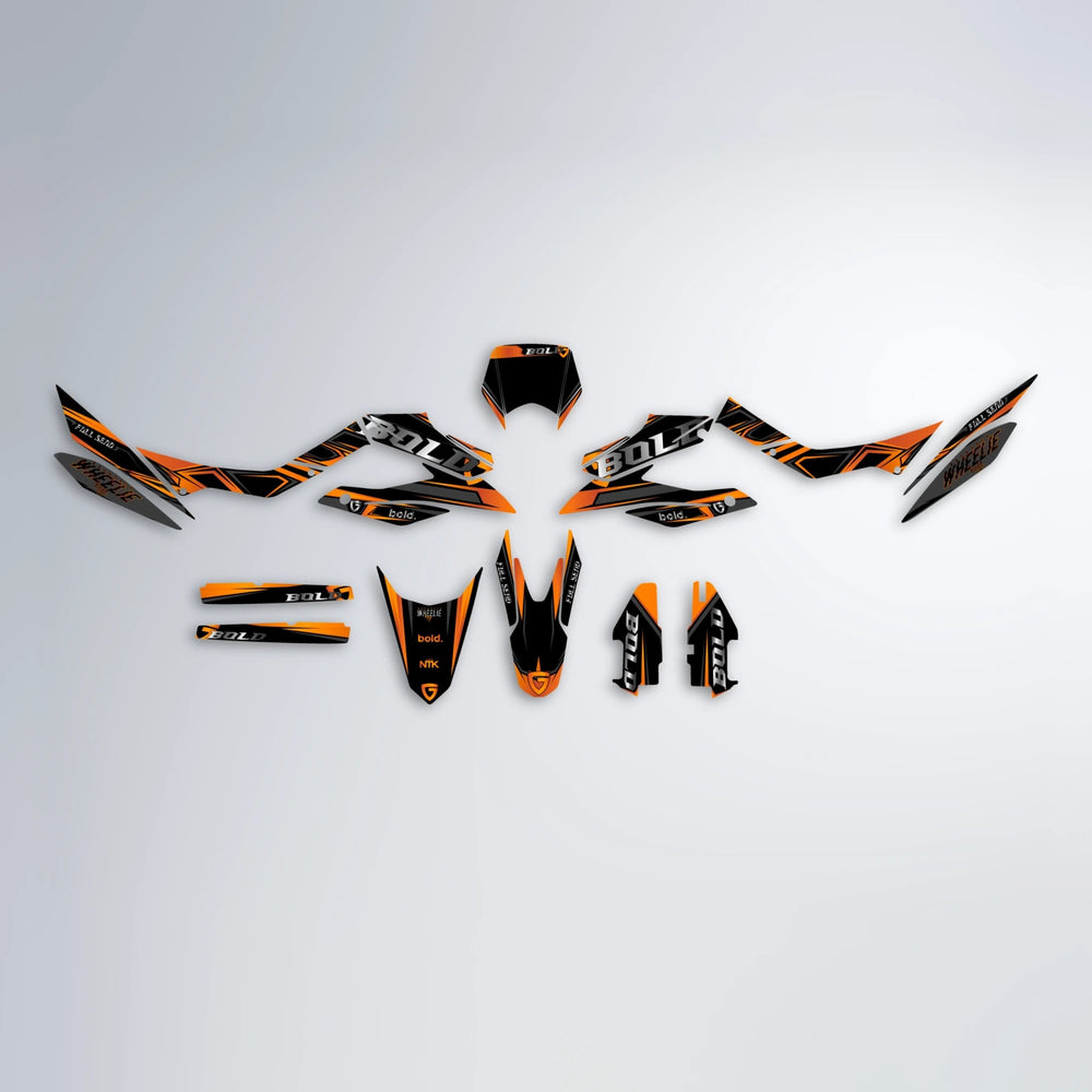 GEBEL V1 Aprilia SX 125 graphics kit parts layout in Orange