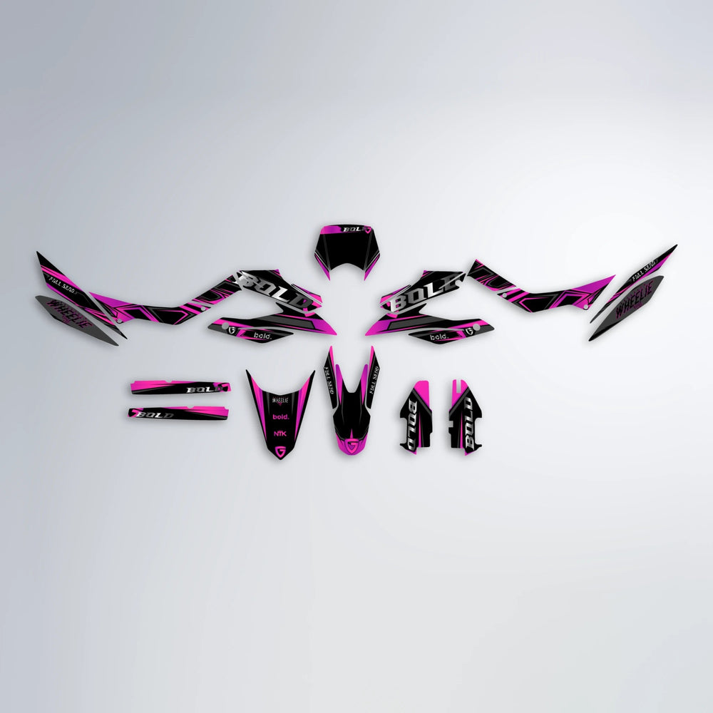 GEBEL V1 Aprilia SX 125 graphics kit parts layout in Pink