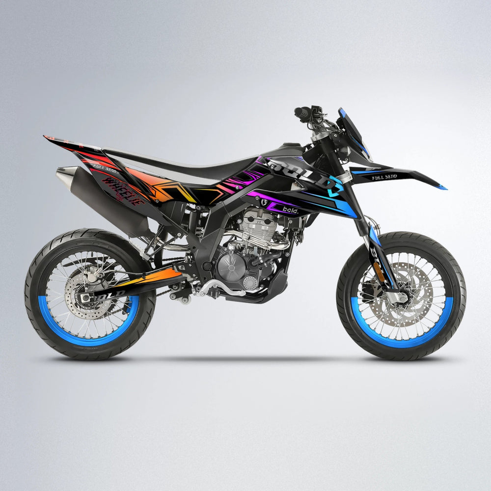 GEBEL V1 Aprilia SX 125 supermoto graphics kit in Sunset Fade
